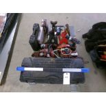Group of Tools, Black Box Chain Saw and Jack Stands (2818)