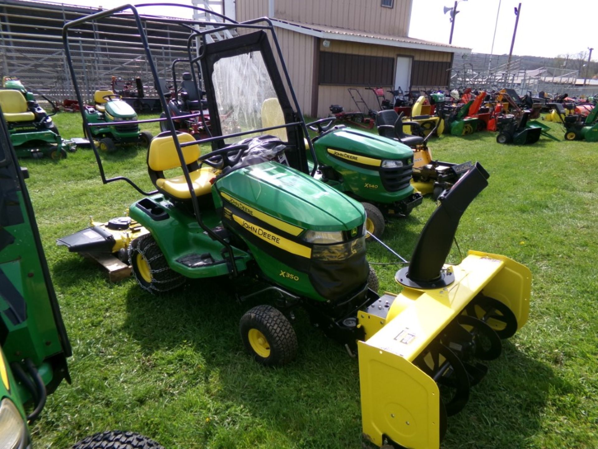 John Deere X350 44'' Snow Blower with Soft Cab, 18 HP with 48'' Deck, Chains and Weights, 225 Hrs. - Image 2 of 3