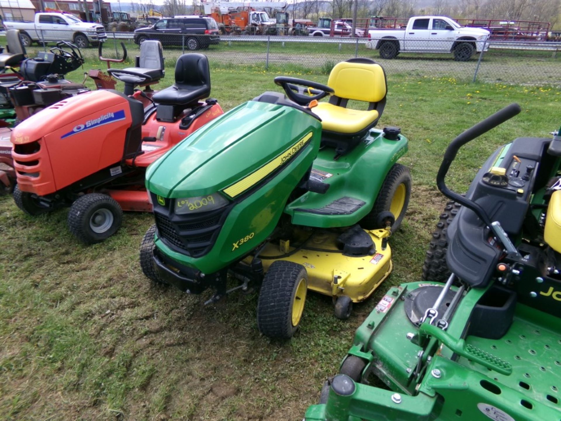 JD X380 Mower w/48'' Deck, 22 HP Kawasaki Engine, 419 Hrs, Ser # 030215 (4720)