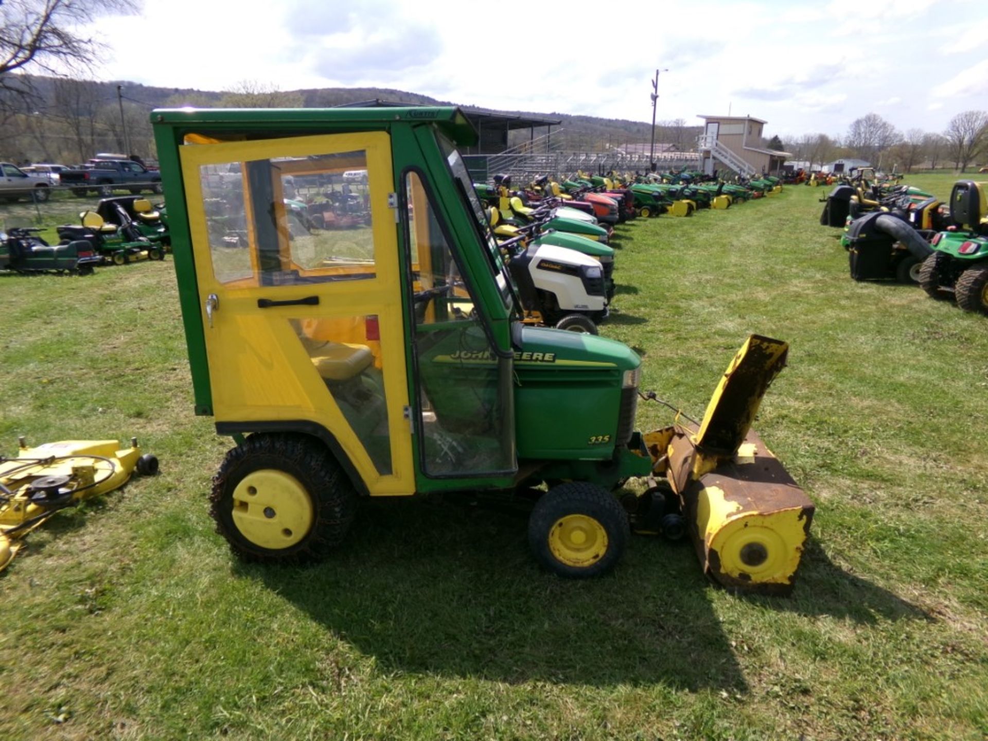 John Deere 335 Mower w/ 54'' Deck, 20 Hp V-Twin Eng., Curtis Hard Enclosure, JD 44'' Snowblower, - Image 2 of 3