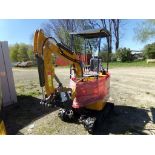 New AGT Industrial H15 Mini Excavator with Canopy, Stationary Thumb and Grader Blade