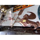 New Copper Colored Rooster Weather Vane, 5' Overall Height