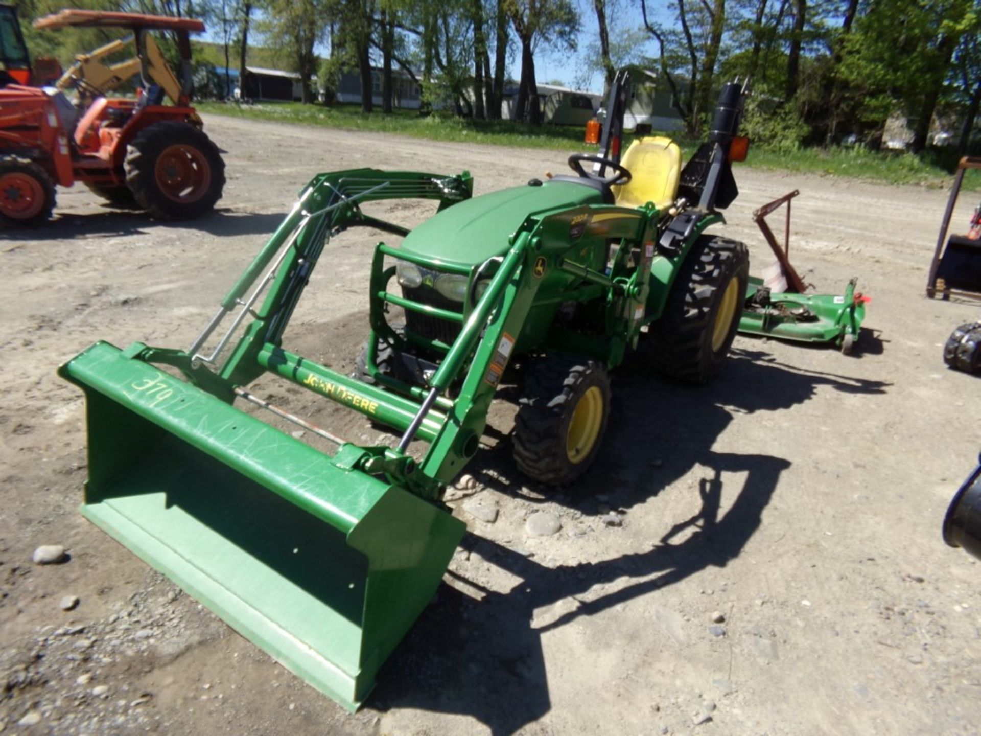 John Deere 2720 4 WD Compact Tractor with 220R Loader, 54'' Bucket, PTO, 3 PT Hitch, ROPS, Diesel,