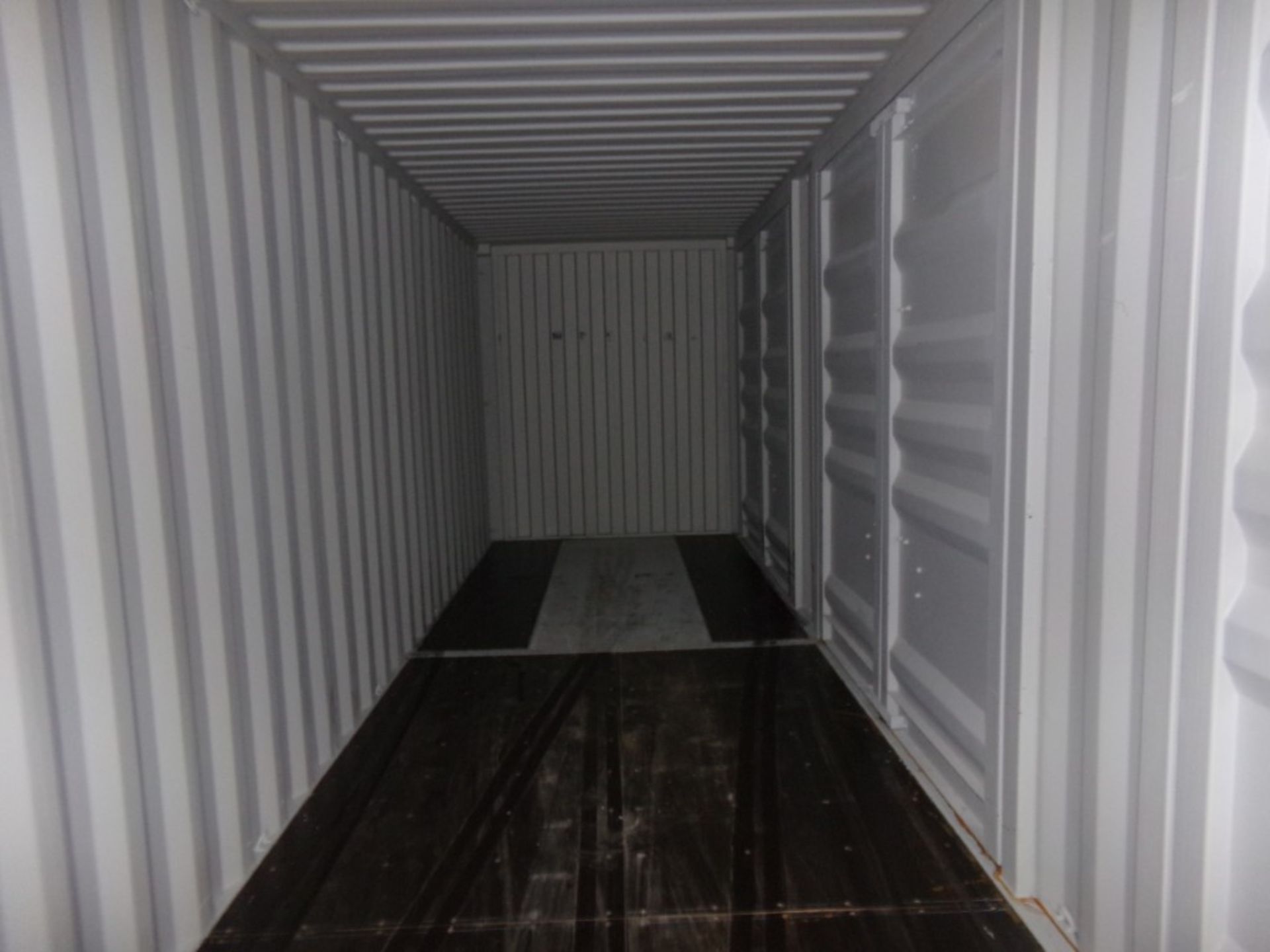 New 40' Off White Storage Container with (4) Side Access Doors, Barn Door on 1 End, Cont# - Image 4 of 4