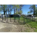 Black 11 Pc. Steel Corral System, (10) 12' 6 Bar Gates and (1) Ride Thru Swing Gate, Sold as a Lot