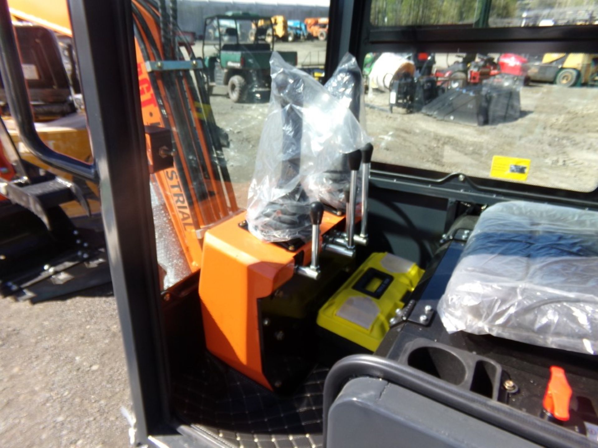 New AGT Industrial QH13R Full Cab Mini Excavator with Stationary Thumb, Grader Blade and Gas Engine - Image 5 of 5