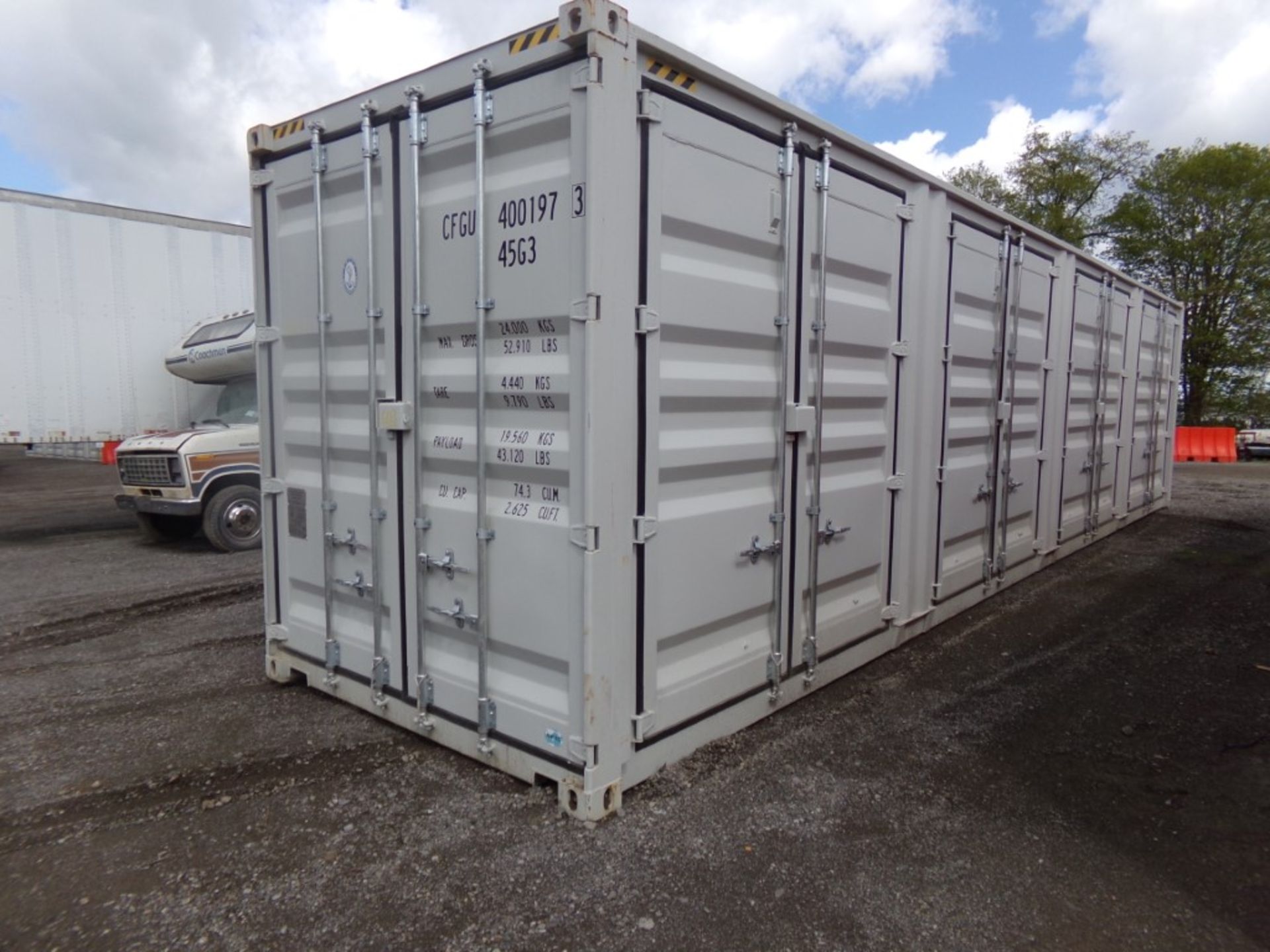 New 40' Container wirh (4) Side Access Doors and Barn Doors on 1 End, Cont. # CFGU4001973