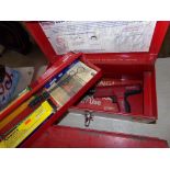 Powers R3500 Fastener w/Accessories in Red Metal Toolbox