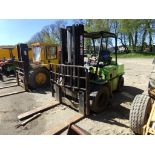 Clark 6500-HY60 Dual Wheeled Forklift, Gas, 6000 LB Capacity, 7'' Wide Forks, Triple Mast, 2904 Hrs.