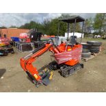 New AGT Industrial H15 Open Cab Mini Excavator with Canopy, Grader Blade, Stationary Blade , Orange