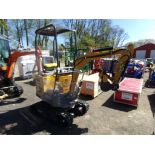 New AGT Industrial DM12-C Open Cab Mini Excavator with Canopy, Hydraulic Thumb, Grader Blade, Gas