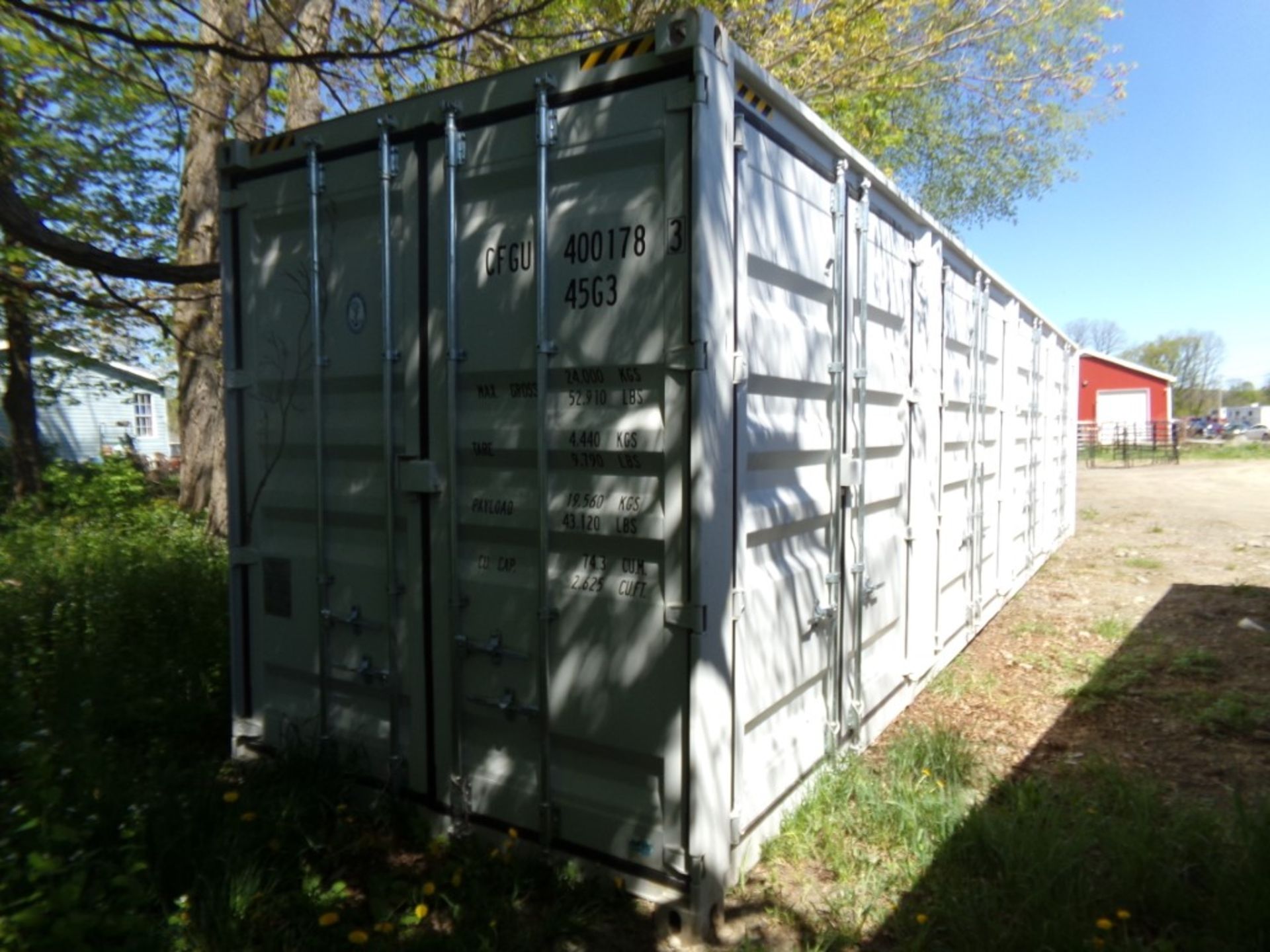 New 40' Off White Storage Container with (4) Side Access Doors, Barn Door on 1 End, Cont# - Image 2 of 4