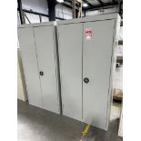 (2) MATCHING 36''W X 18''D X 72''T METAL 2-DOOR CABINET, LOCKABLE WITH KEYS