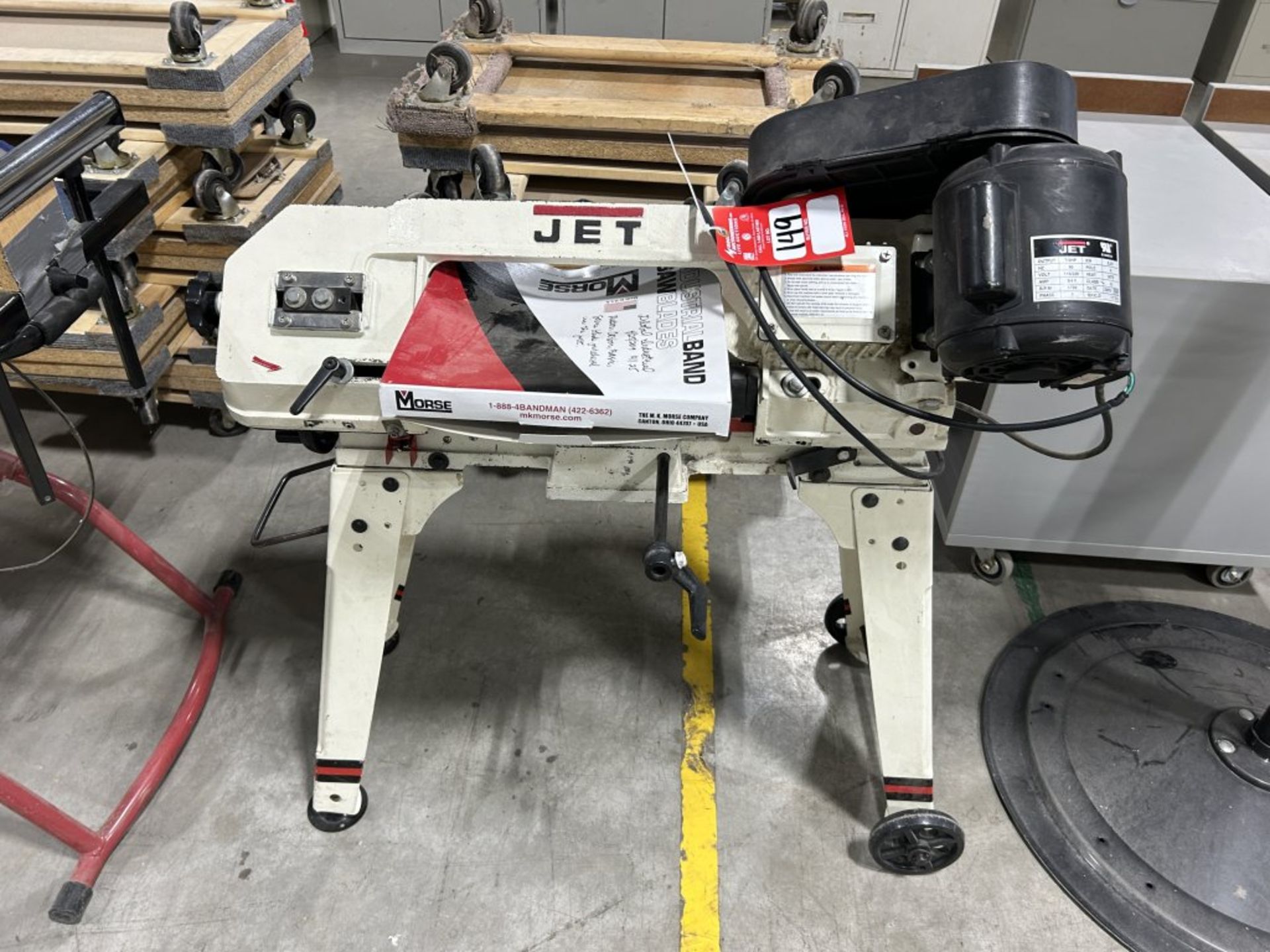 JET METAL CUTTING BAND SAW, 1/2 HP MOTOR, WITH SPARE BLADE
