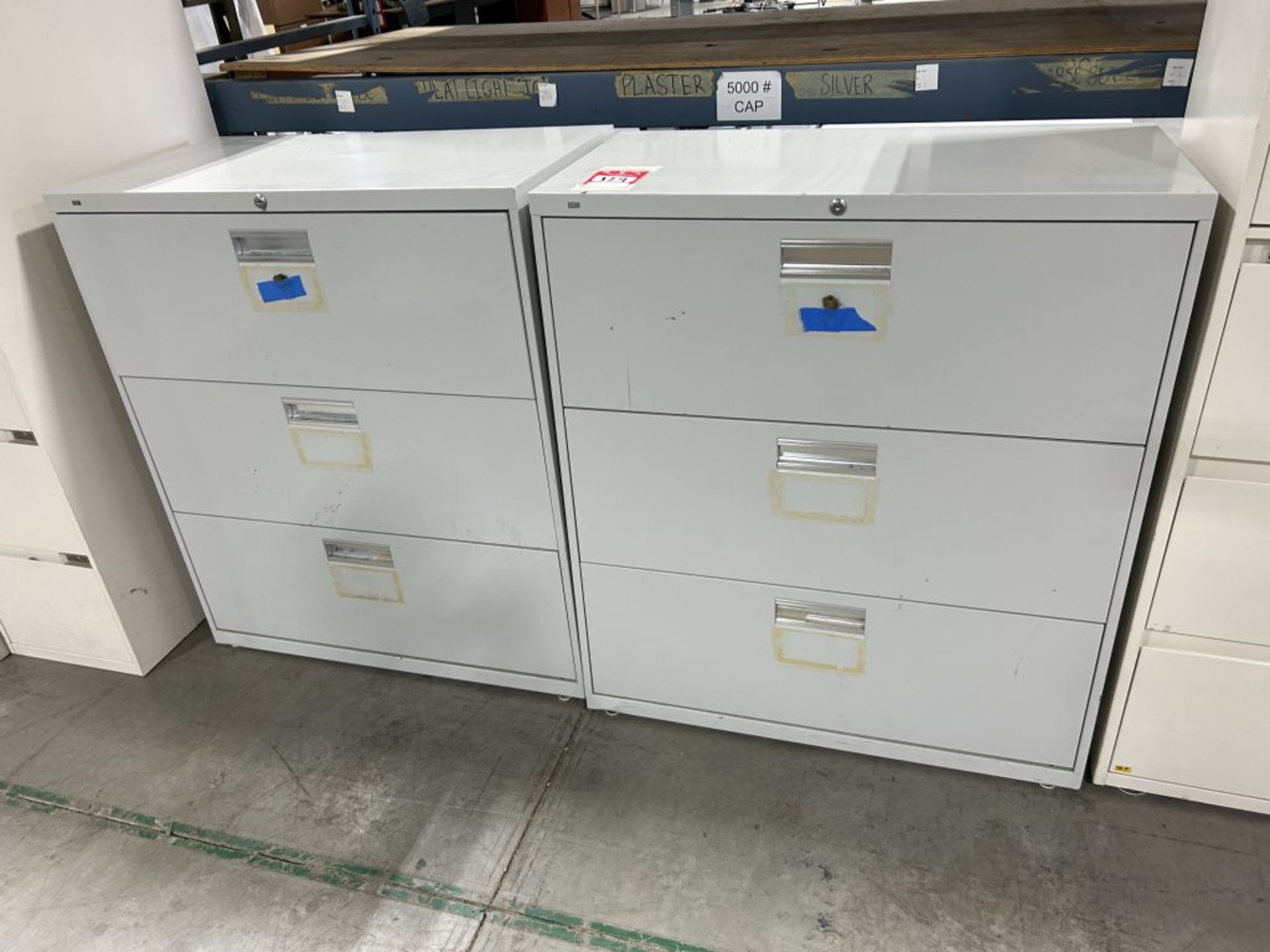 (2) MATCHING 36''W X 19''D X 41''T 3-DRAWER FILE CABINET, LOCKABLE WITH KEYS