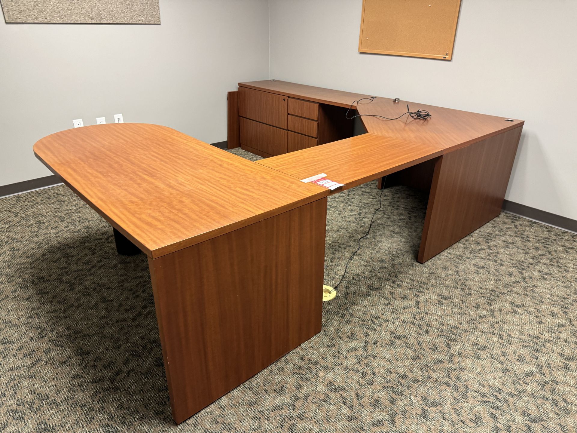 CONTENTS OF OFFICE INCLUDING LARGE U-SHAPED DESK SYSTEM THAT IS APPROX. 9' X 9'L CRESCENZA IS 54'' X