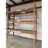 PALLET RACKING (2) 12' X 48'' UPRIGHTS, (6) 10' CROSS BEAMS, (6) METAL DECK SECTIONS