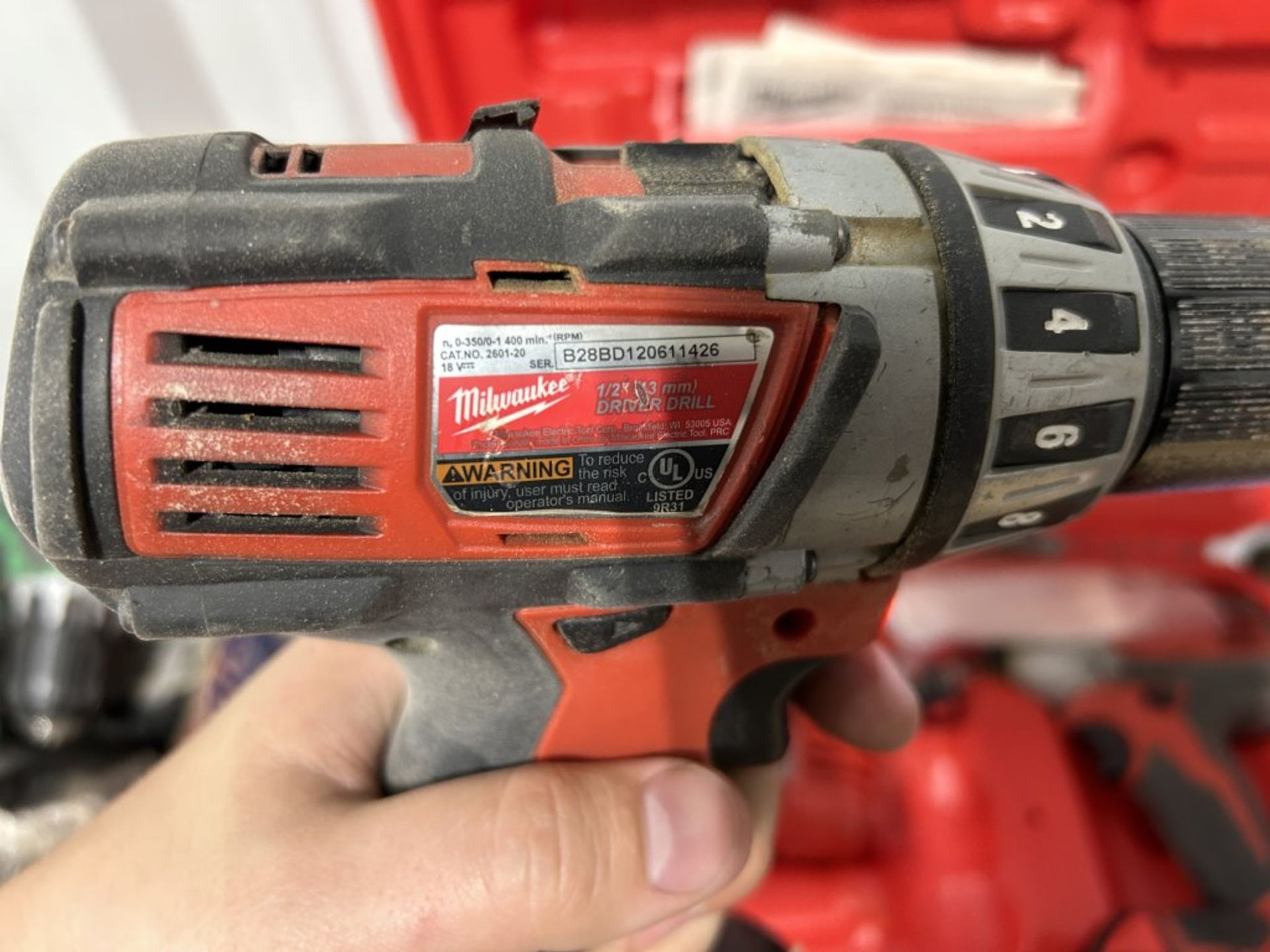 MILWAUKEE M18 LITHIUM ION IMPACT & CORDLESS DRILL SET, (2) BATTERIES, WITH CHARGER AND CASE, AND - Image 3 of 8