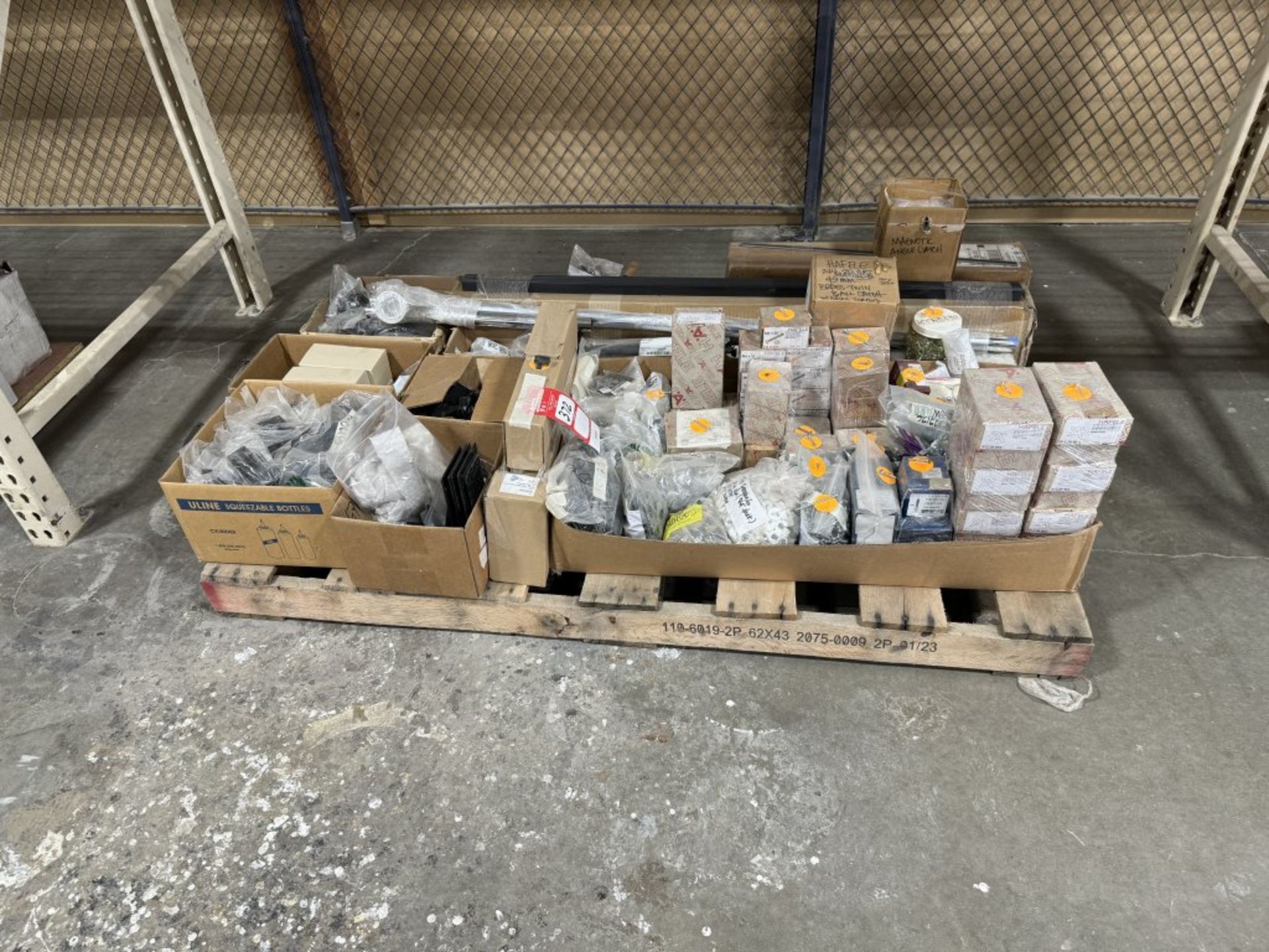 PALLET OF ASSORTED HARDWARE, FASTENERS, ETC.