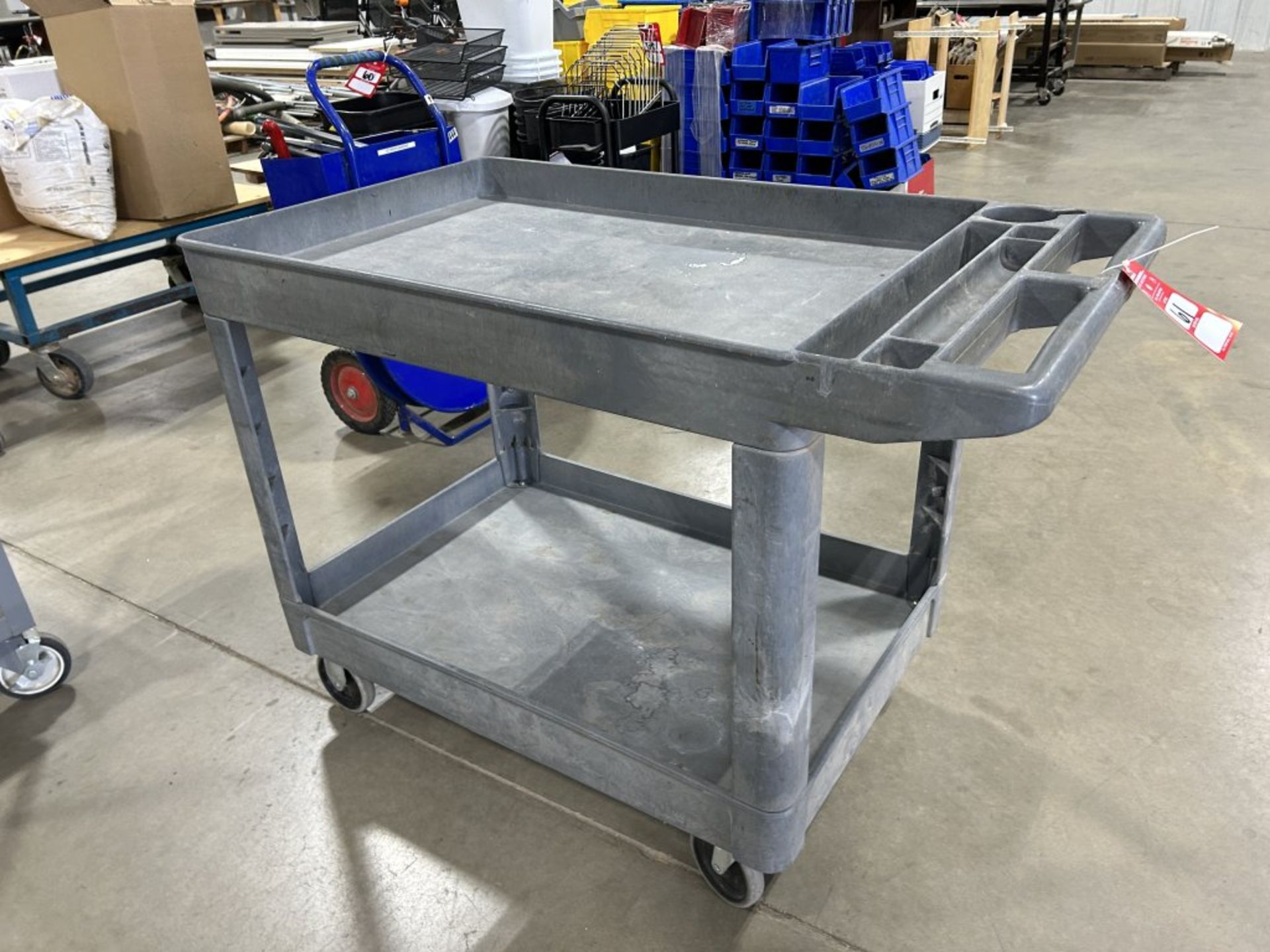 RUBBERMAID MATERIAL CART ON WHEELS, 3' X 25" - Image 2 of 3
