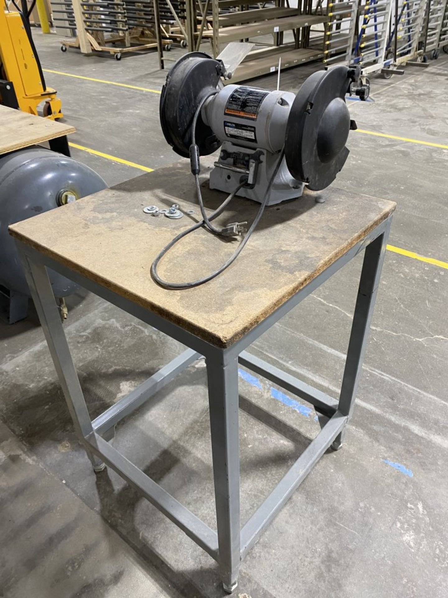 DELTA SHOPMASTER BENCH GRINDER, WITH METAL STAND - Image 3 of 6