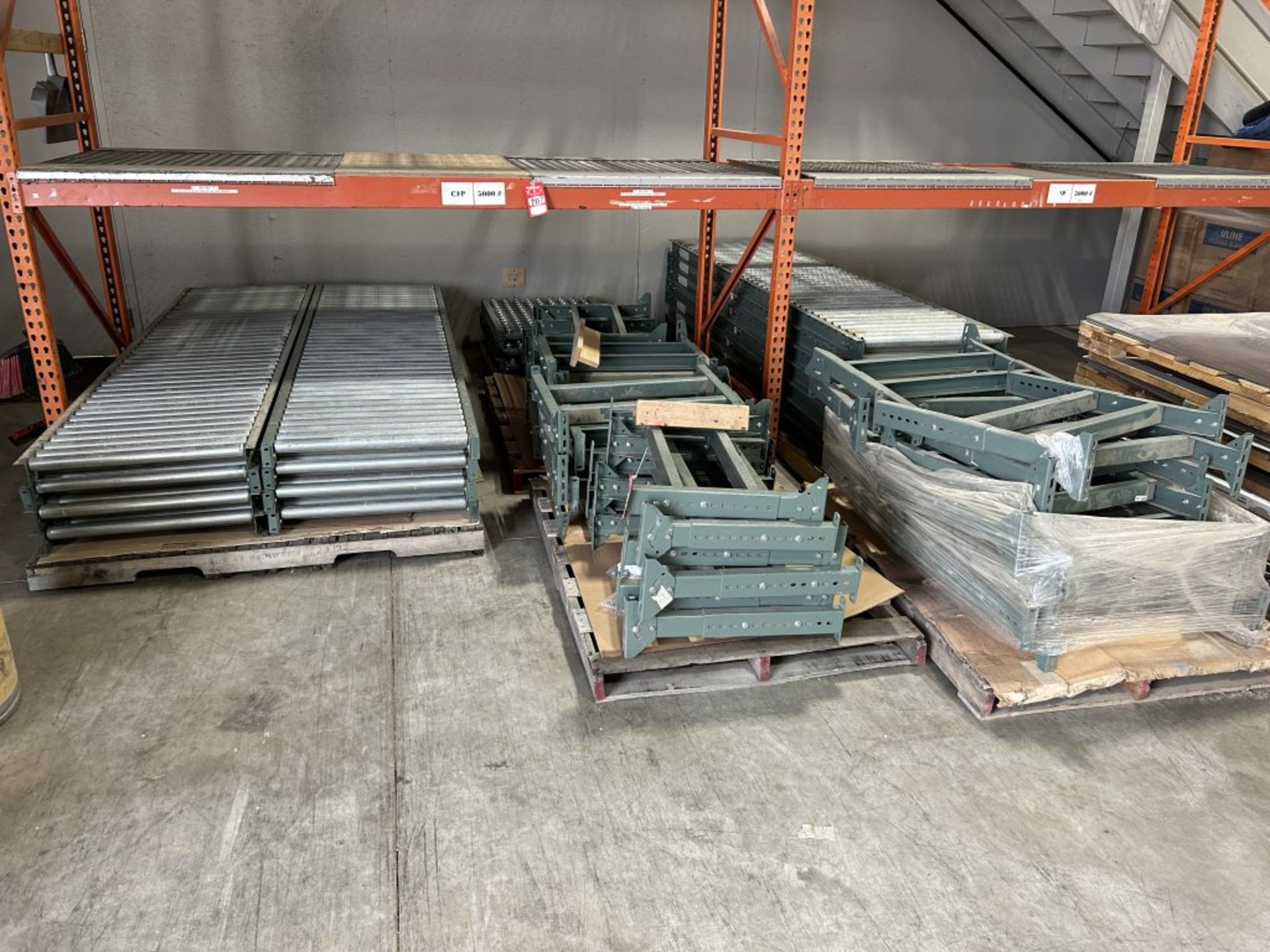 LARGE LOT OF ROLLER CONVEYORS, (15) 10' X 30'' ROLLER SECTIONS, (3) 3'L X 30'' W ROLLER BALL