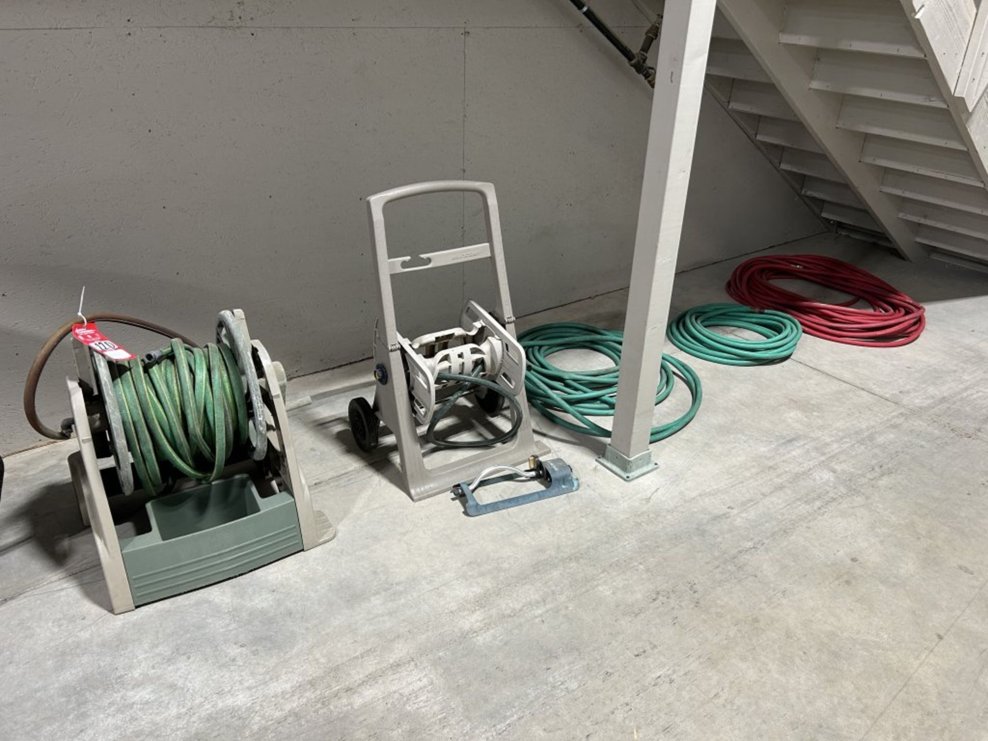 ASSORTED WATER HOSES AND HOSE REEL