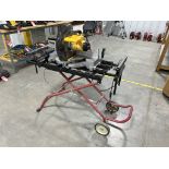 DEWALT DW715 12'' COMPOUND MITER SAW, TYPE 2, 120V, DOUBLE INSULATED, ON COLLAPSIBLE ROLLER STAND,
