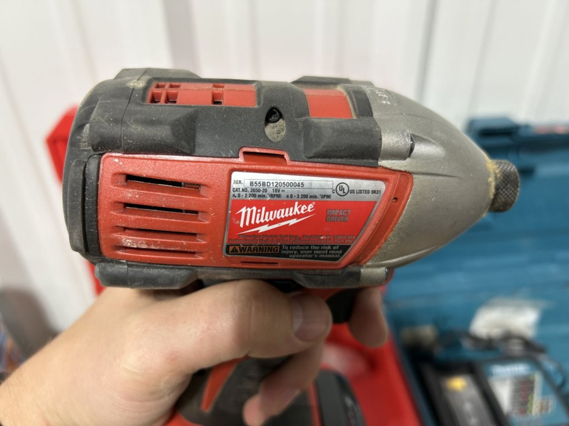 MILWAUKEE M18 LITHIUM ION IMPACT & CORDLESS DRILL SET, (2) BATTERIES, WITH CHARGER AND CASE, AND - Image 4 of 8