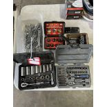 ASSORTED SOCKET SETS, WRENCHES, SUPER SOCKETS, ETC.