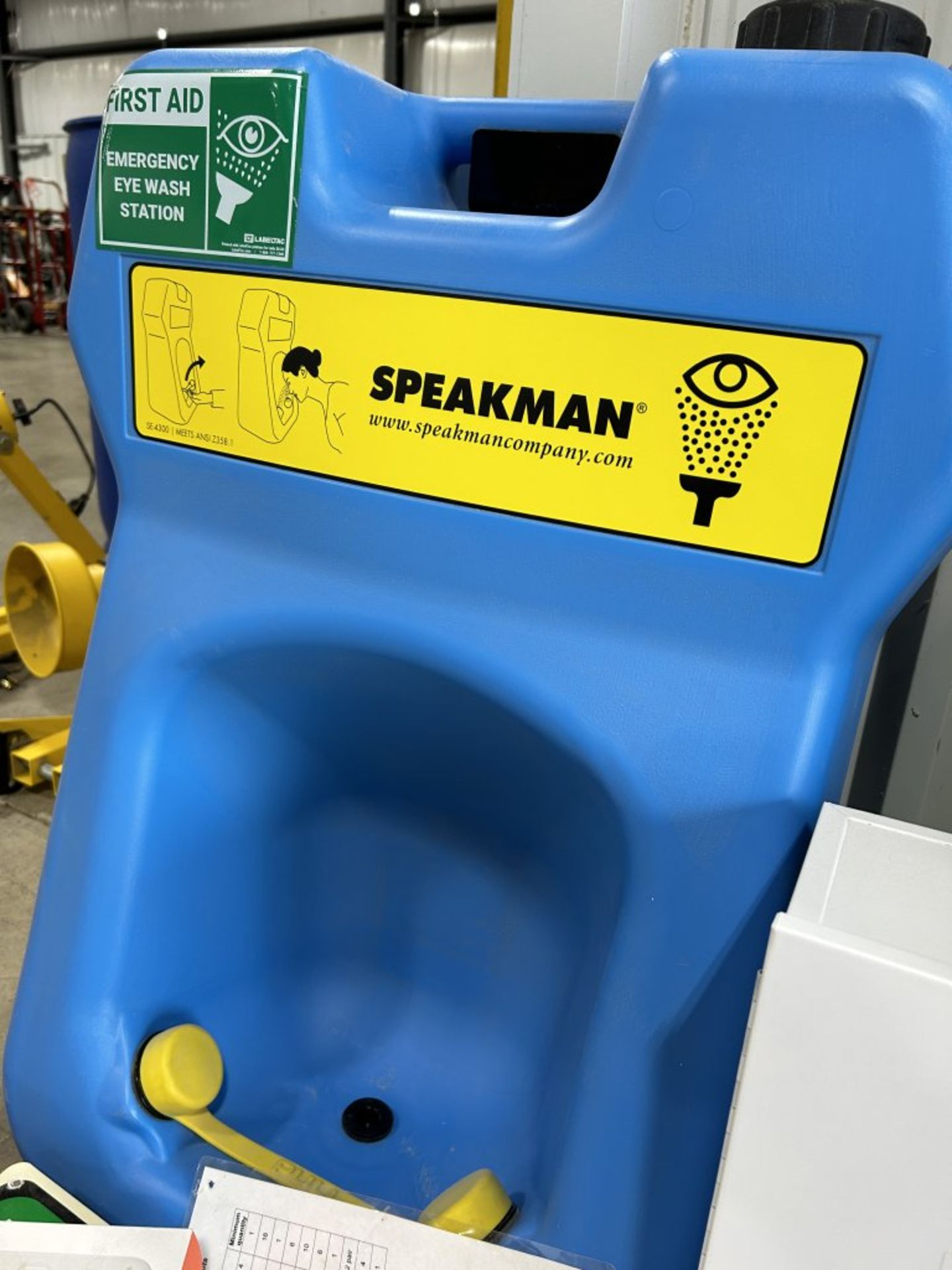 SPEAKMAN EYEWASH STATION, FIRST AID KIT, CAUTION SIGN, AND MORE. - Image 7 of 7