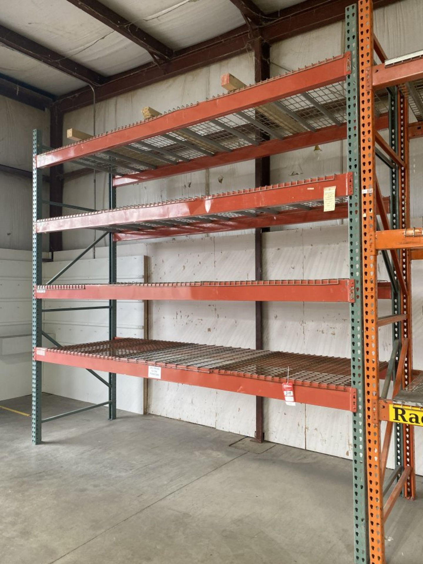 PALLET RACKING (2) 12' X 48'' UPRIGHTS, (8) 12' CROSS BEAMS, (12) METAL DECK SECTIONS - Image 2 of 4