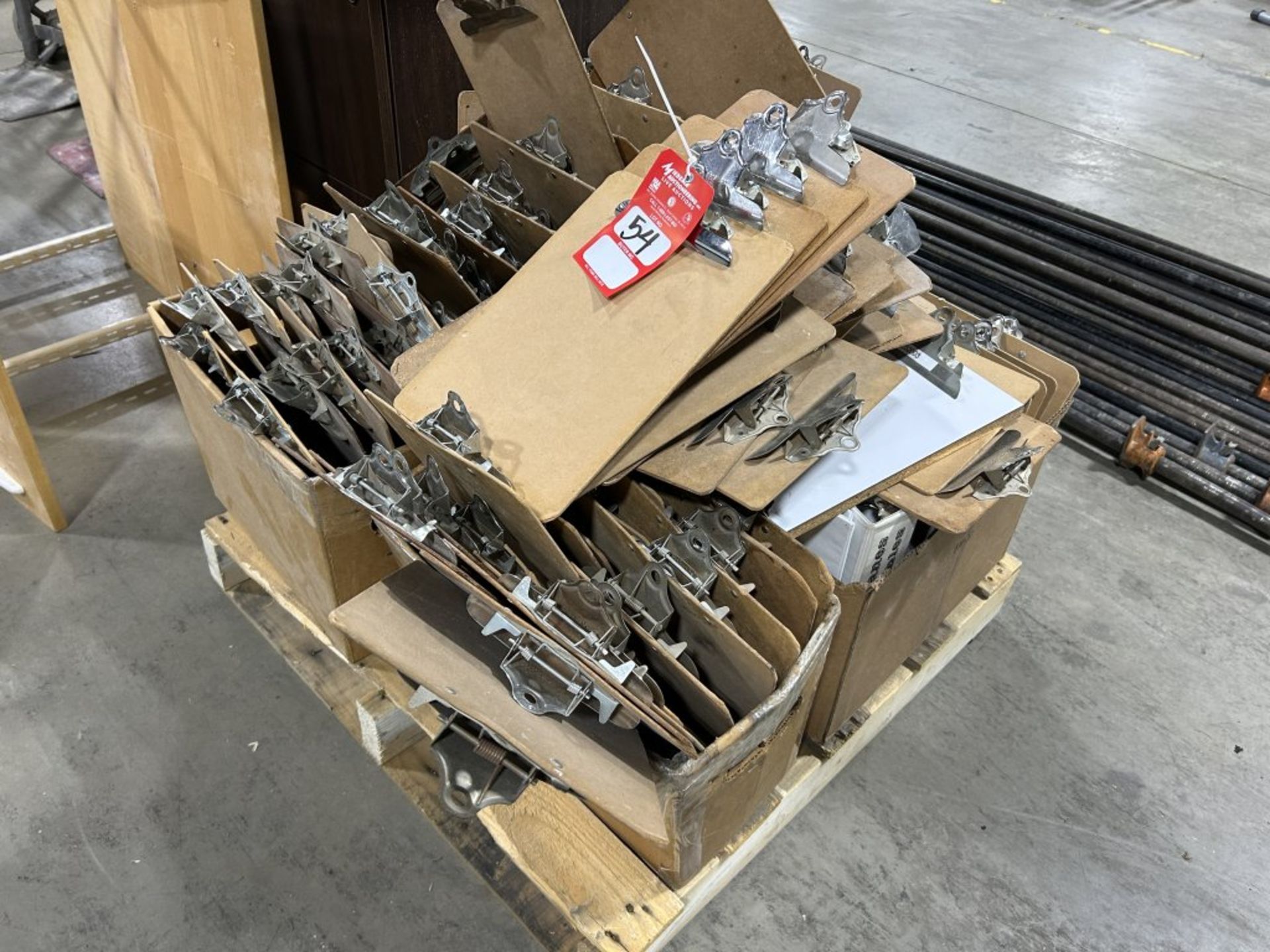 PALLET FULL OF ASSORTED CLIP BOARDS, APPROX. (100) TOTAL