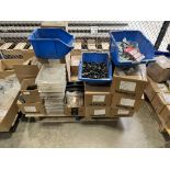 PALLET OF ASSORTED FASTENERS, ANGLE PLATES, HARDWARE, ETC.