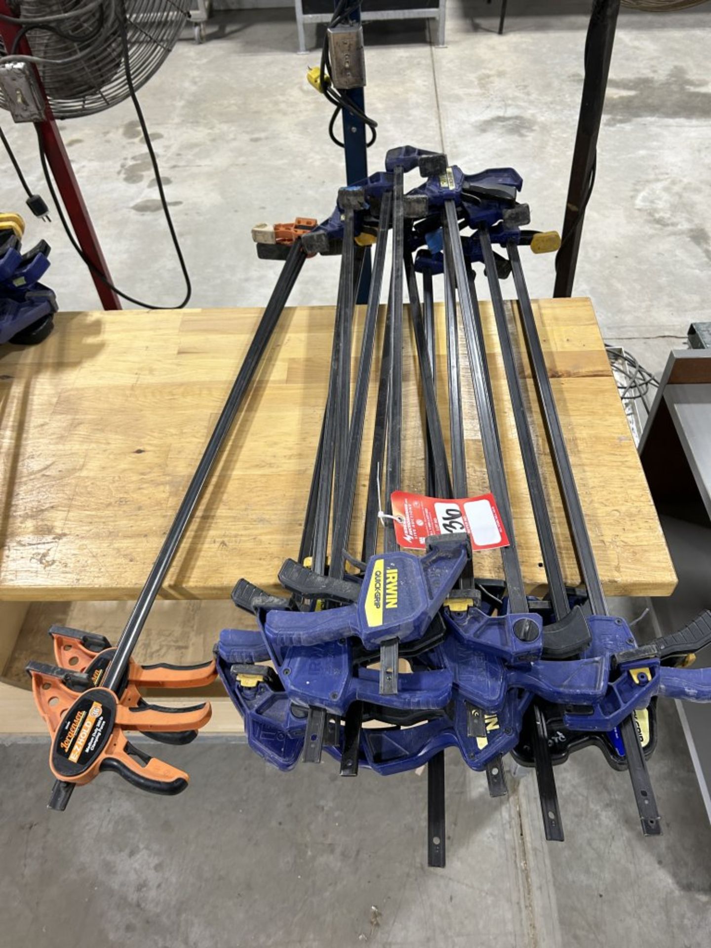 (15) LARGE 36'' QUICK GRIP CLAMPS, 13 ARE IRWIN BRAND, 2 ARE JORGENSEN BRAND