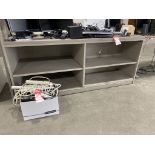CABINET WITH BOX OF POWER STRIPS, 74'' W X 29''D X 32''T