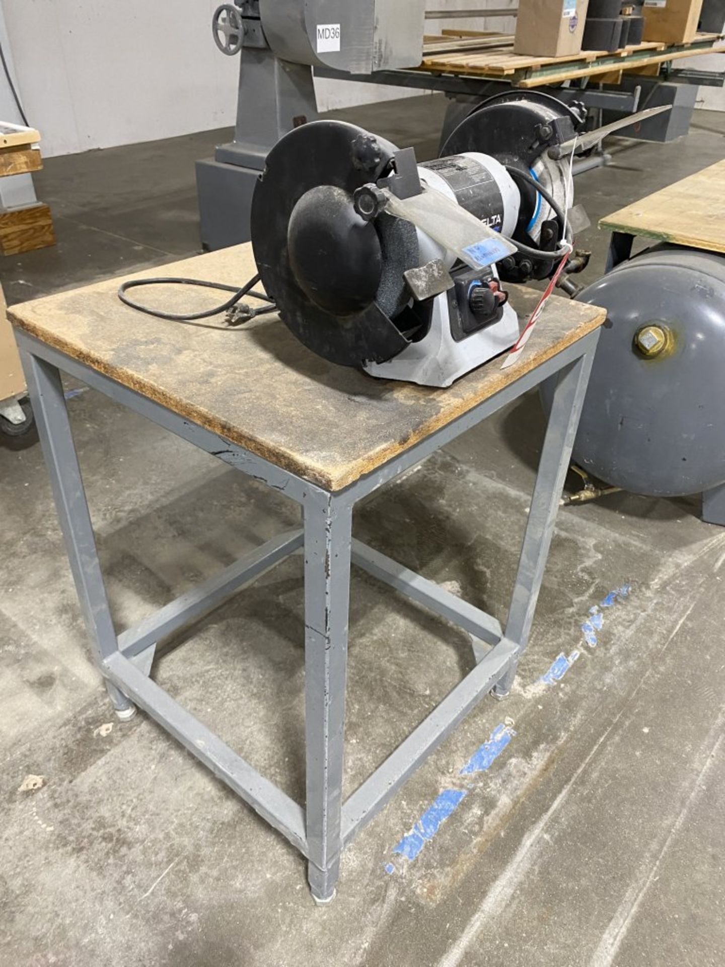 DELTA SHOPMASTER BENCH GRINDER, WITH METAL STAND - Image 2 of 6