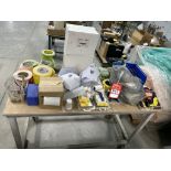 ROLLING CART WITH ASSORTED PAINTING SUPPLIES