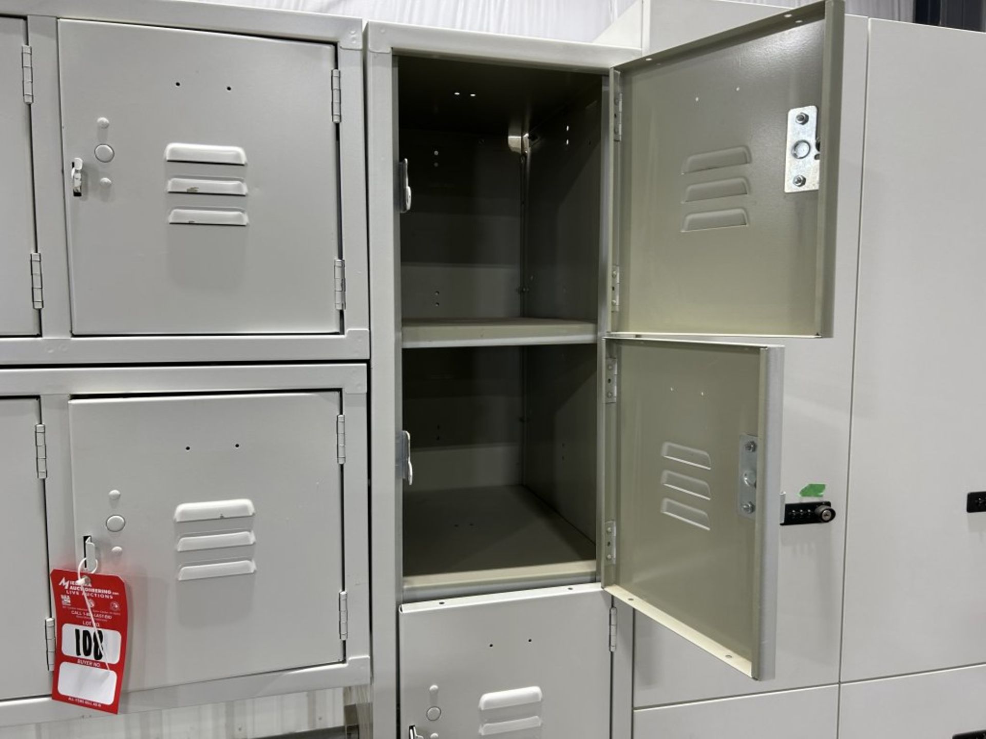 LOT OF (2) MATCHING METAL LOCKER UNITS, 69-1/2'' WIDE X 78'' TALL X 18'' DEEP, AND (2) MATCHING - Image 4 of 9