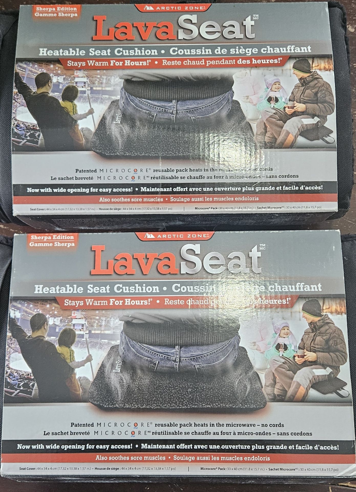 2 Lava Seats - Heatable Seat Cushions w/ Reusable Pack (Heat Up In Microwave)