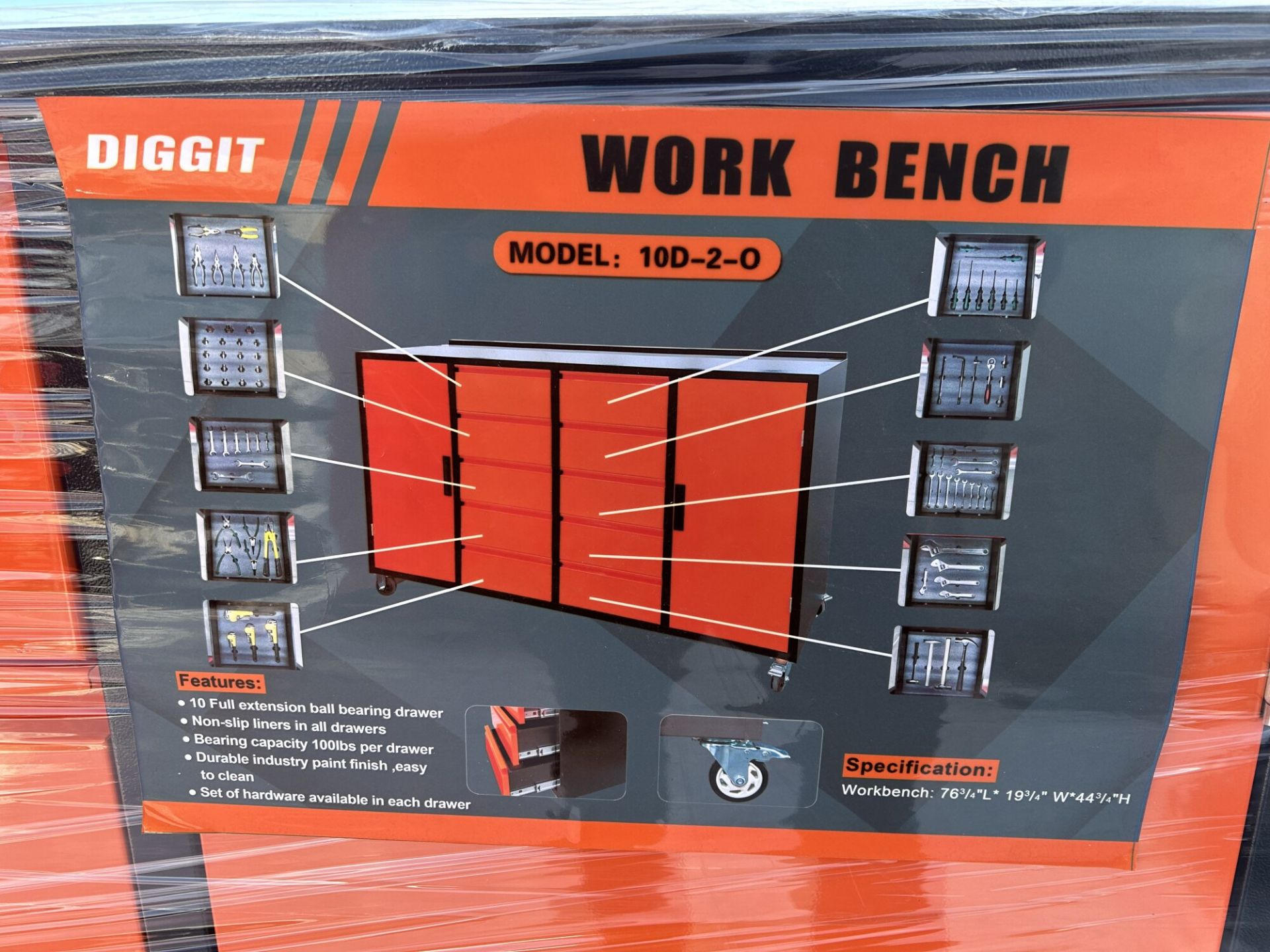 DIGGIT WORK BENCH MODEL #10D-2-0 OVERALL HEIGHT 48.5" - Image 3 of 4