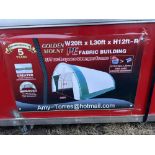 UNUSED 2024 GOLDEN MOUNT- S203012R-300GSM PE DOME STORAGE SHELTER. CSA/TUV SNOW RATING TEST