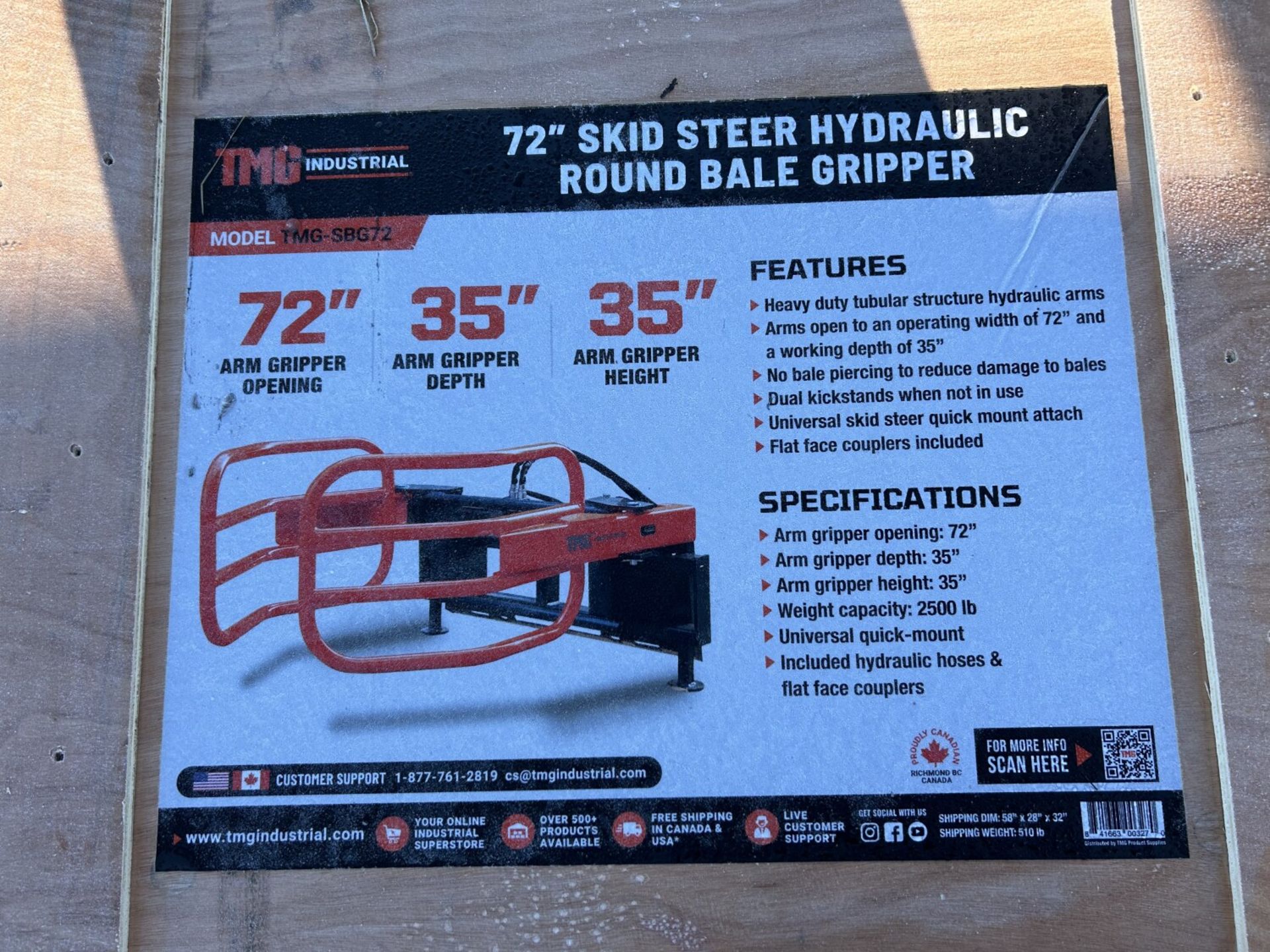 TMG-SBG72 SKID STEER ROUND BALE GRIPPER/SQUEEZE - Bild 9 aus 9