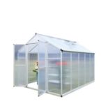 TMG-GH810 TMG INDUSTRIAL 8' X 10' ALUMINUM FRAME GREENHOUSE W/4 MM TWIN WALL POLYCARBONATE PANELS,