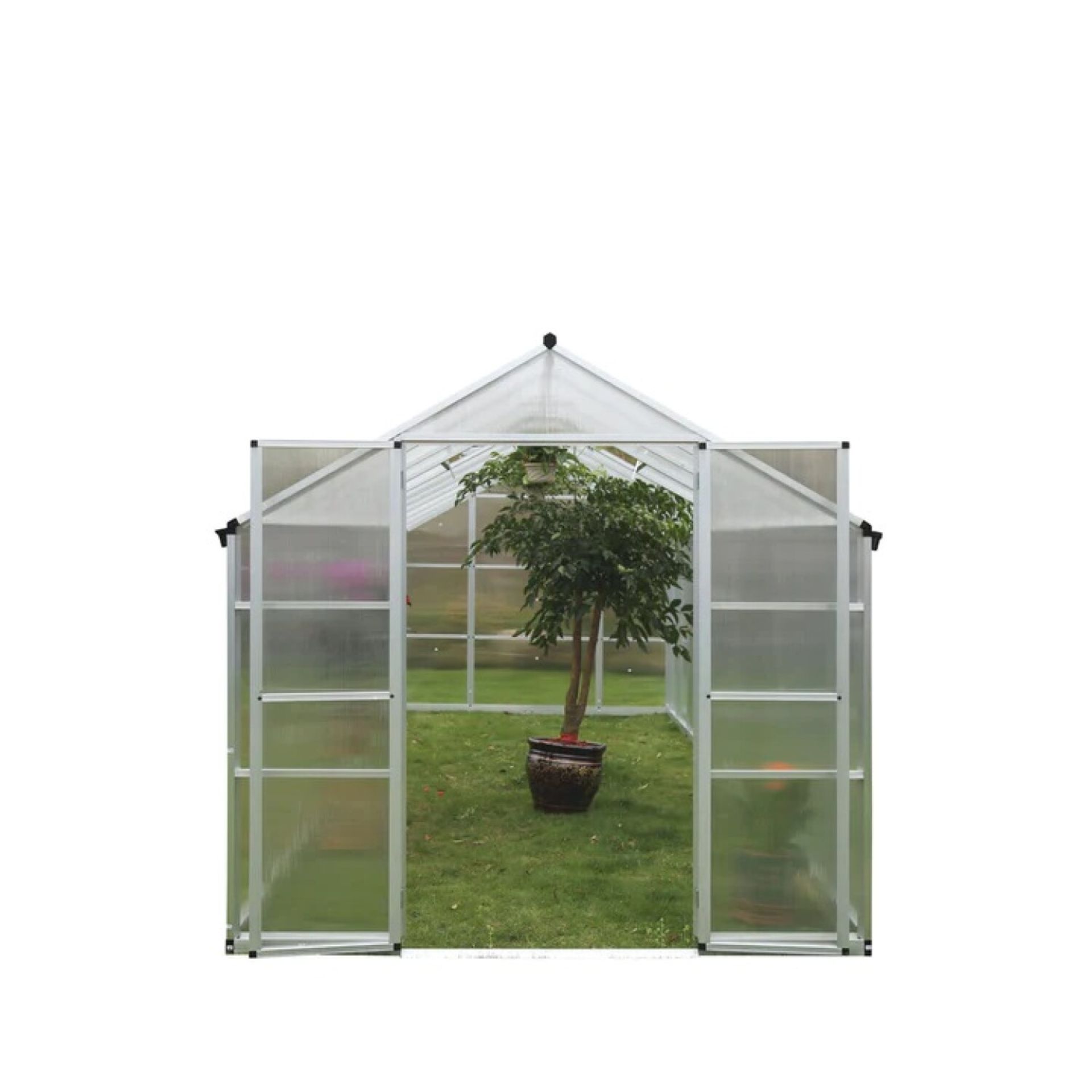 TMG-GH820 TMG INDUSTRIAL 8' X 20' ALUMINUM FRAME GREENHOUSE W/4 MM TWIN WALL POLYCARBONATE PANELS, - Image 2 of 7