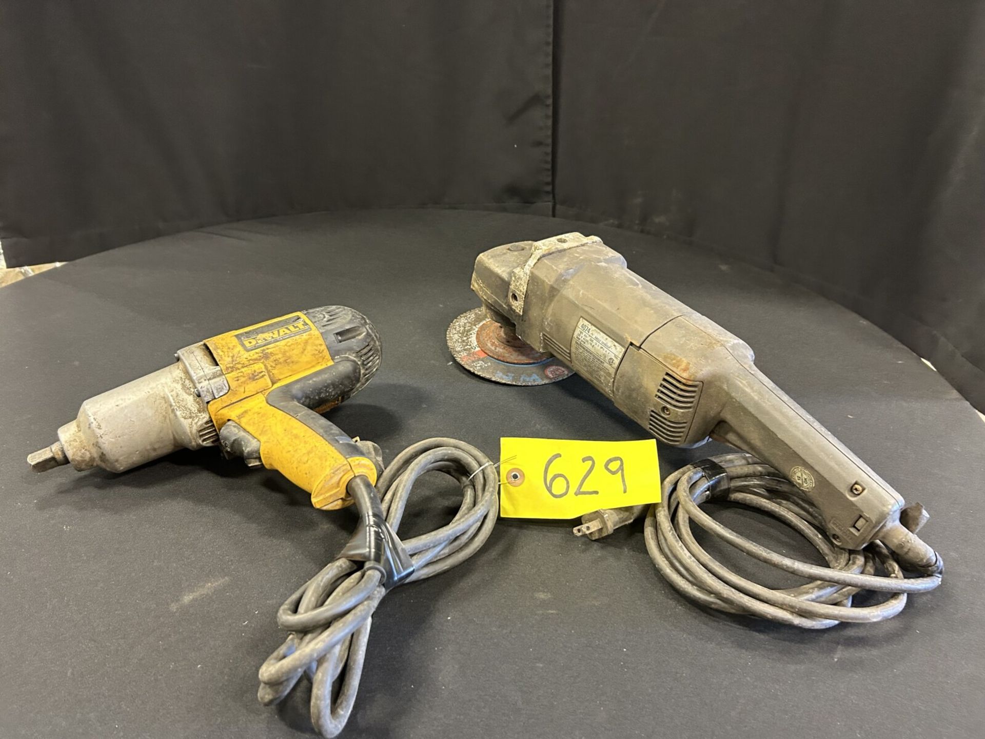 DEWALT 1/2" ELECTRIC IMPACT AND BLACK & DECKER 7" ELEC. ANGLE GRINDER