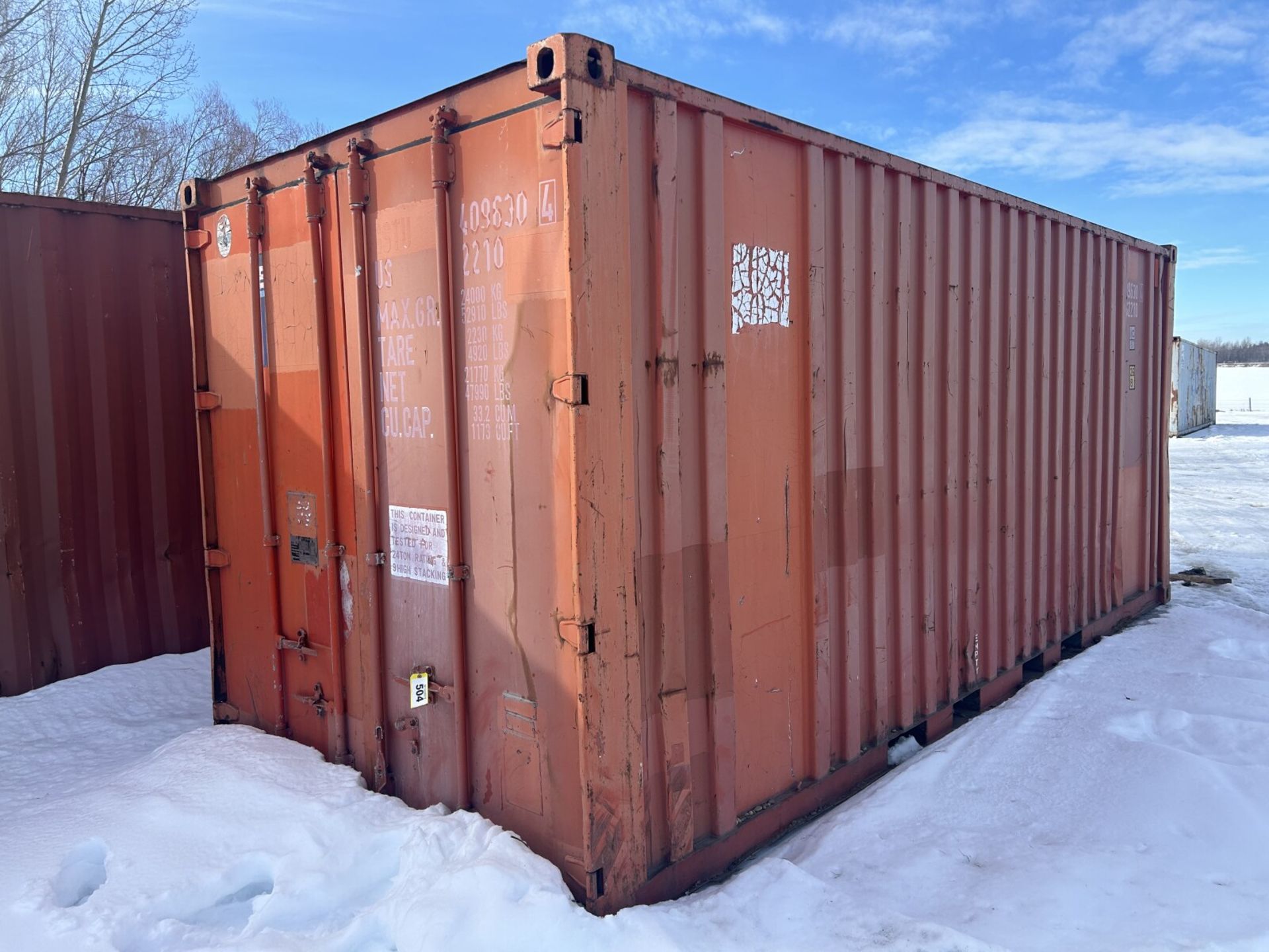 1987 20 FT SEA-CONTAINER, ONE END DOORS, S/N GSTU4096304