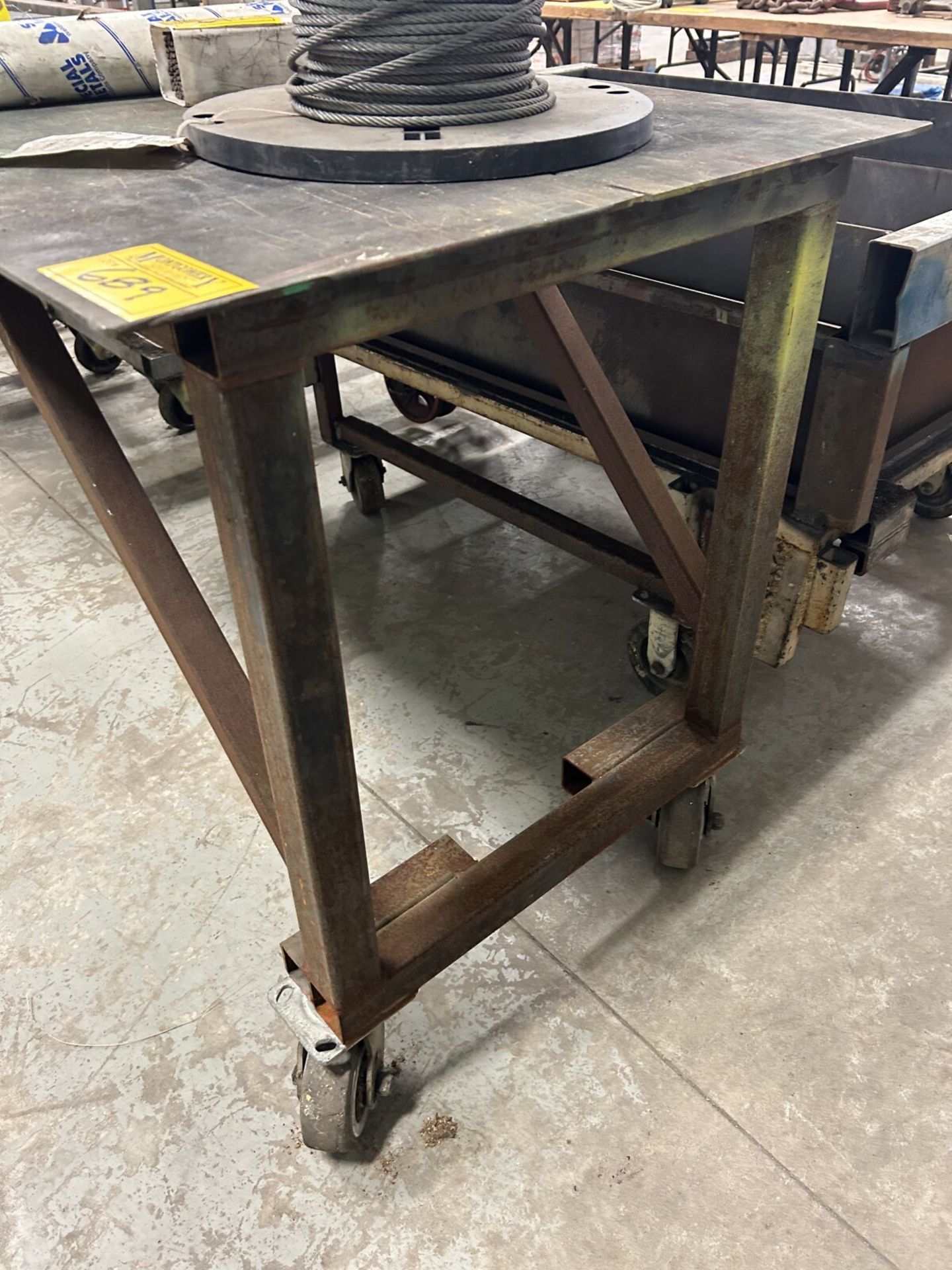 8'x28" STEEL WORK TABLE ON CASTORS - Image 2 of 3