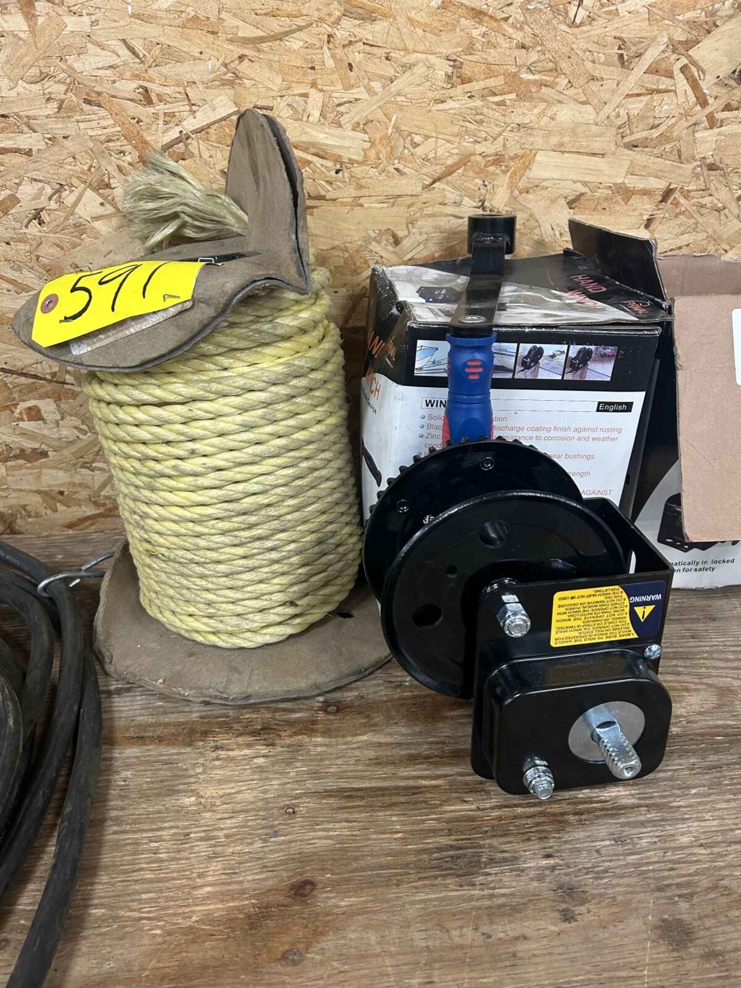 2 - HAND WINCHES W/BRAKE DEVICES, POLY ROPE