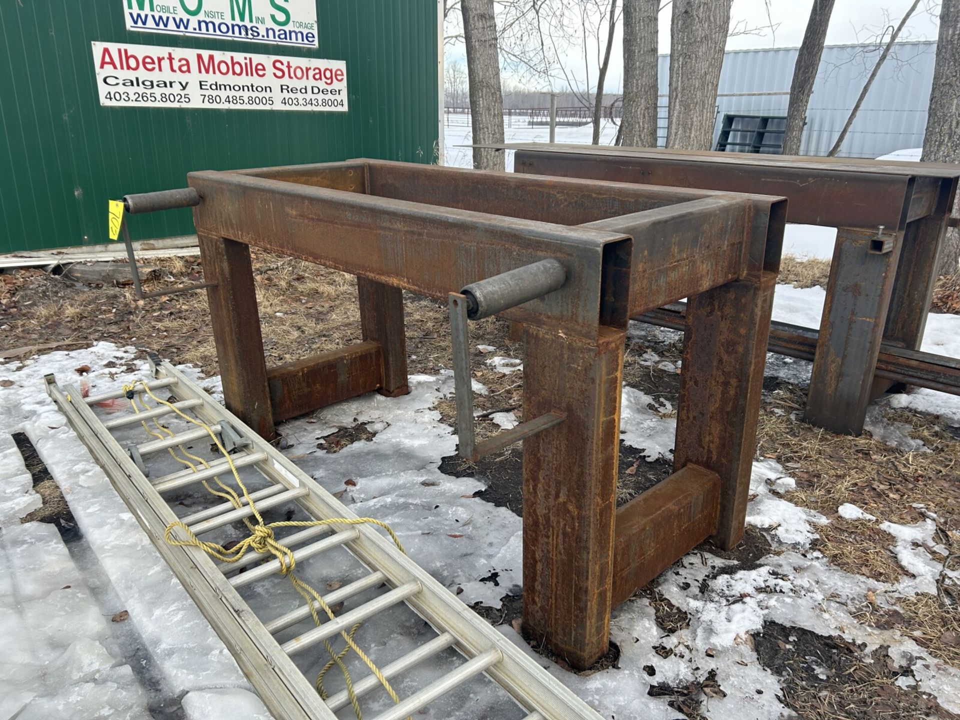 STEEL WELDING FRAME 45"X72" W/ ROLLERS - Image 4 of 4